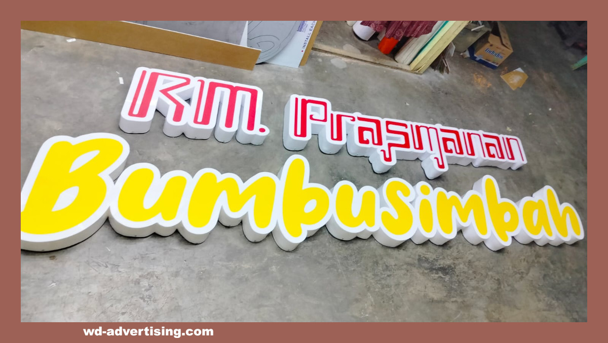 Huruf Timbul Akrilik Outdoor di Medan